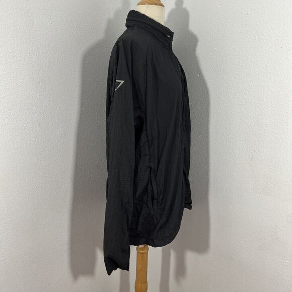 Gymshark Jacket Mens Large Black Speed Evolve Windbreaker Packs Away Hoodie - Picture 7 of 16